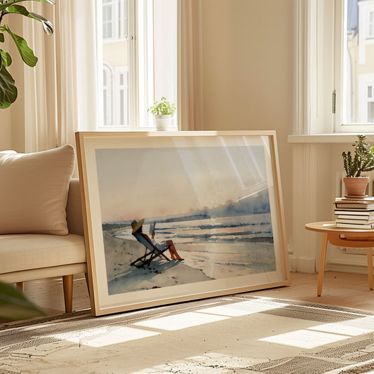 Beach Read at Sunset Print