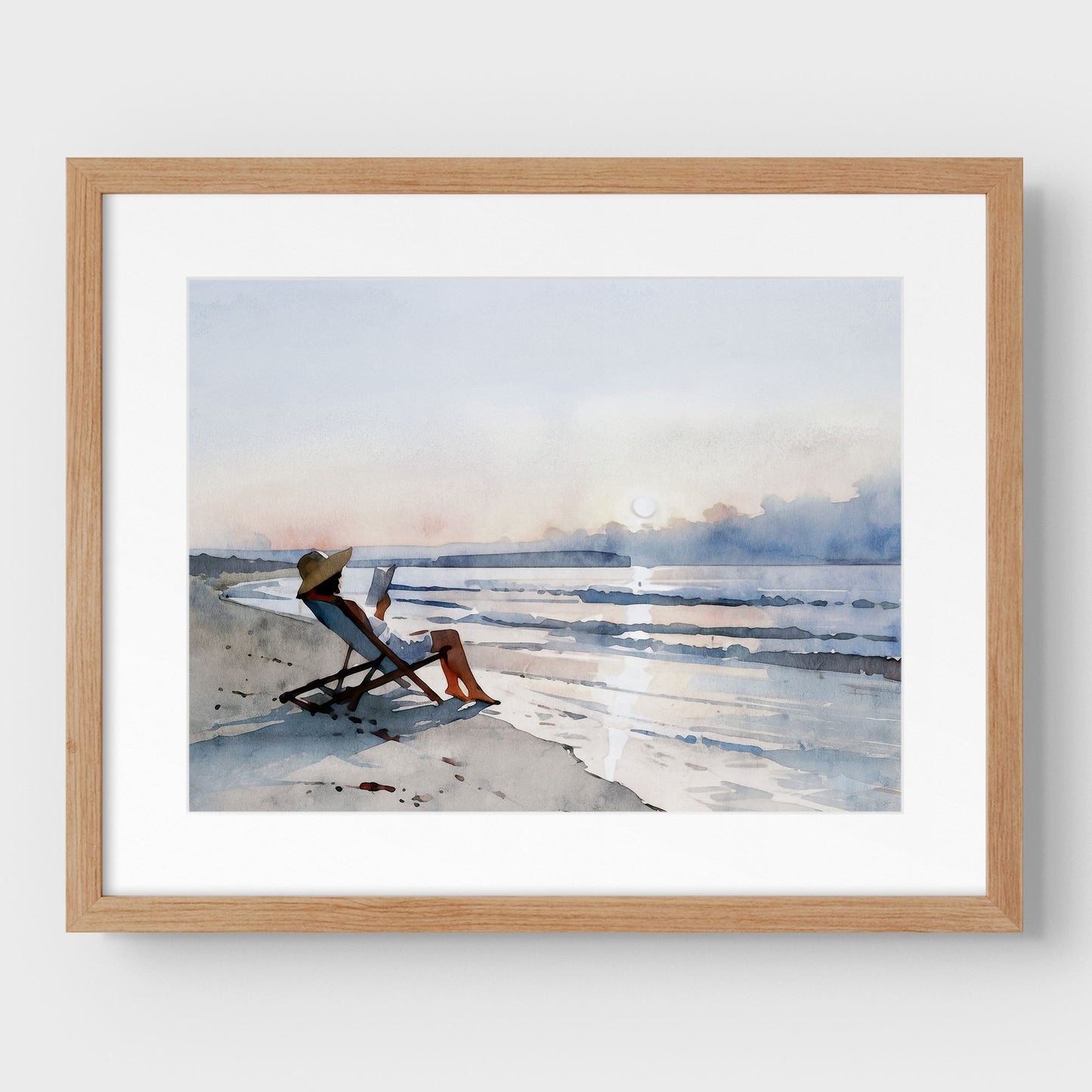 Beach Read at Sunset Print