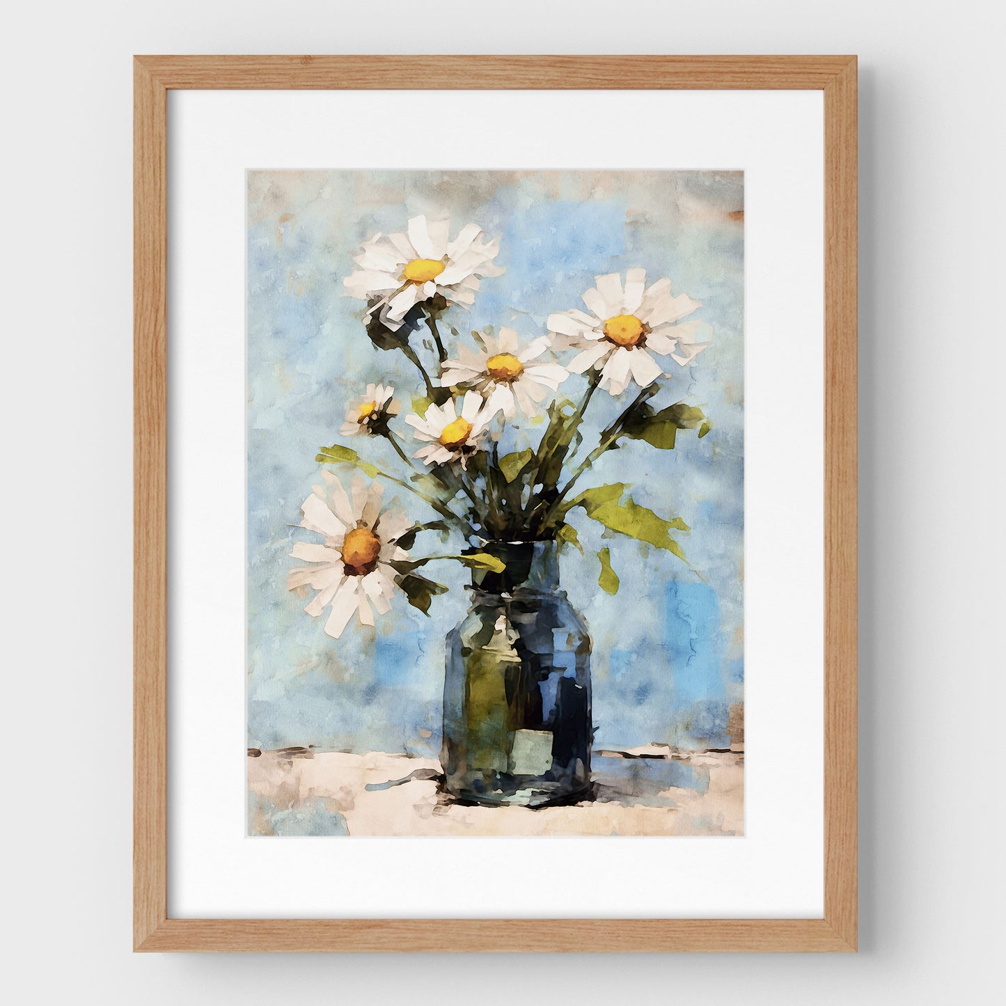 White Daisies Impressionist Still Life Print