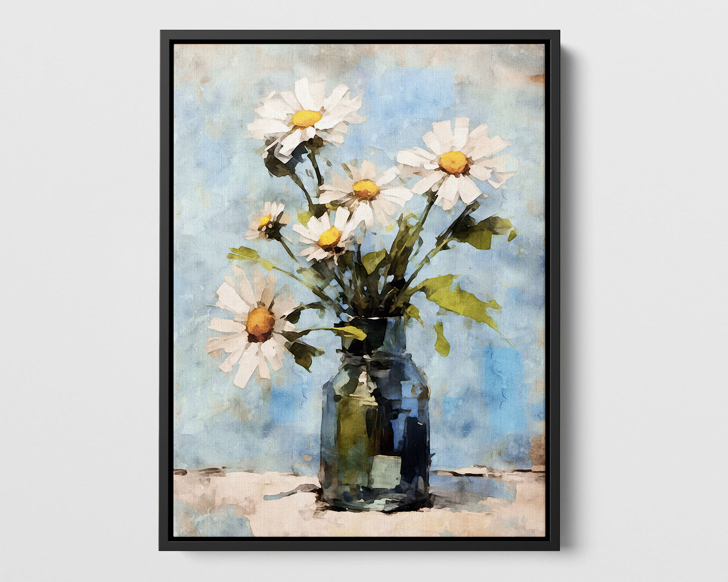 White Daisies Impressionist Still Life Print
