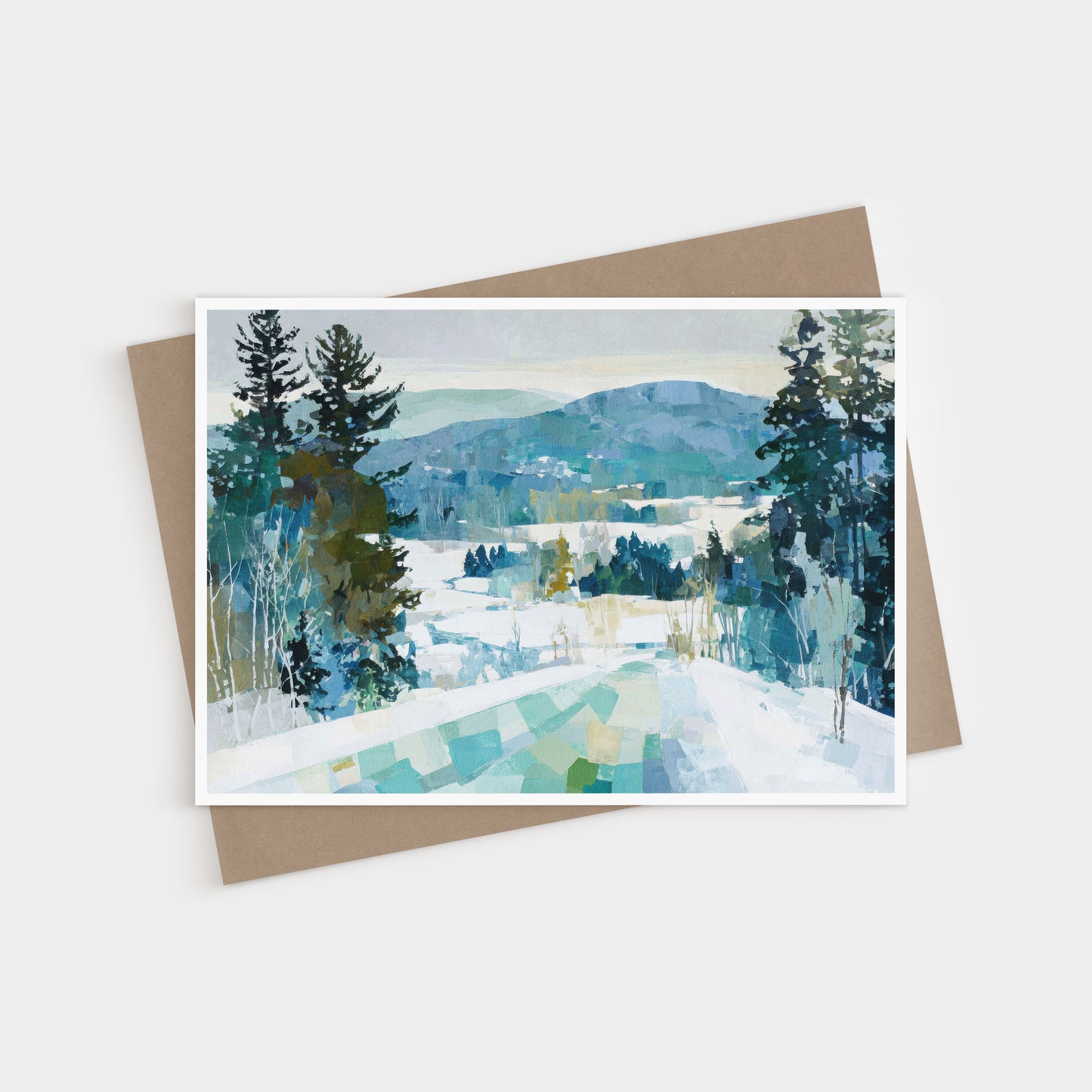 Abstracted Winter Mountain Note Cards