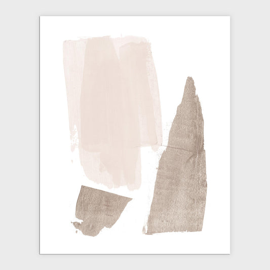 Beige and Brown Strokes Minimalist Abstract Painting Print