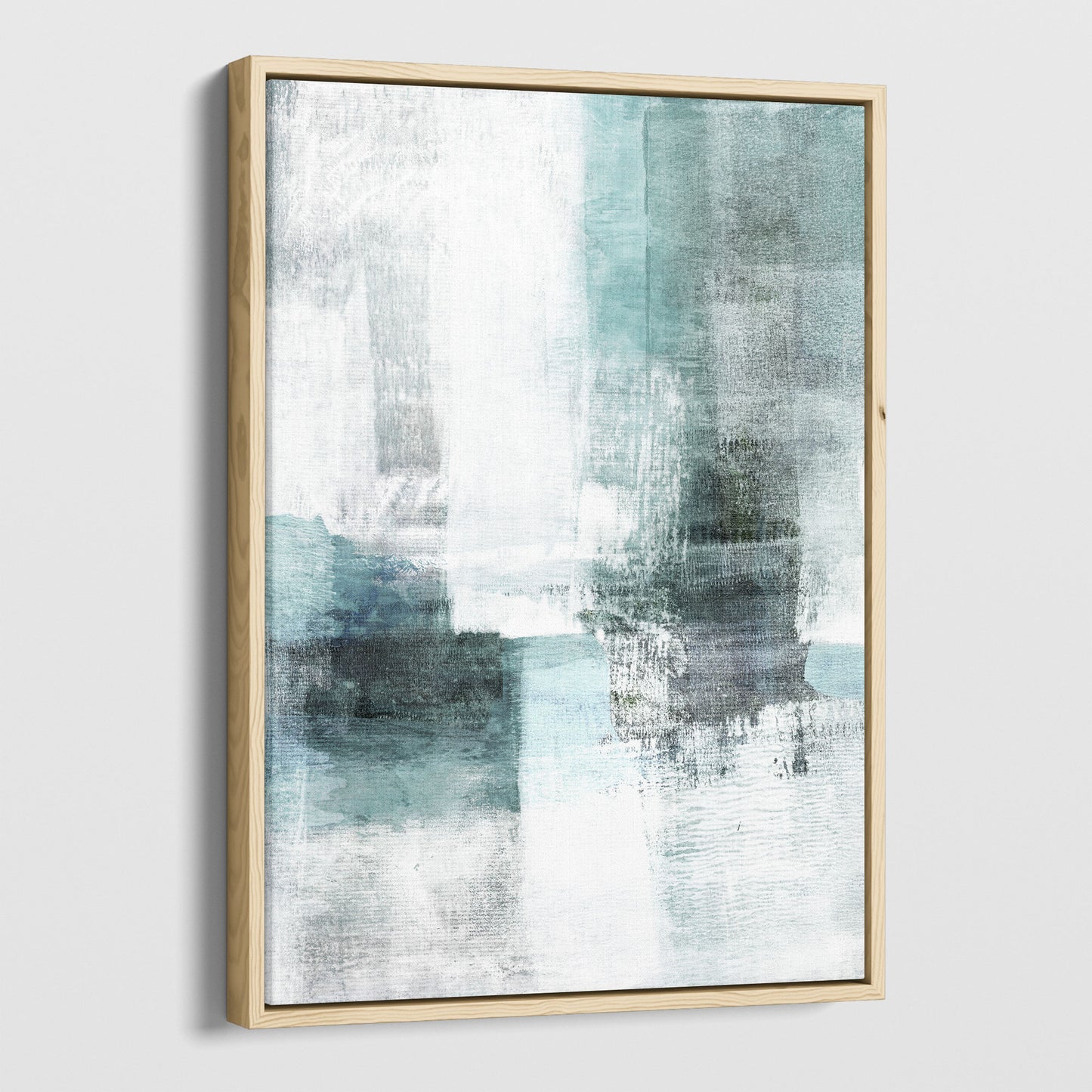 Aqua Blue and Grey Ethereal Abstract Painting Print