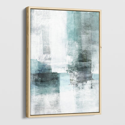 Aqua Blue and Grey Ethereal Abstract Painting Print