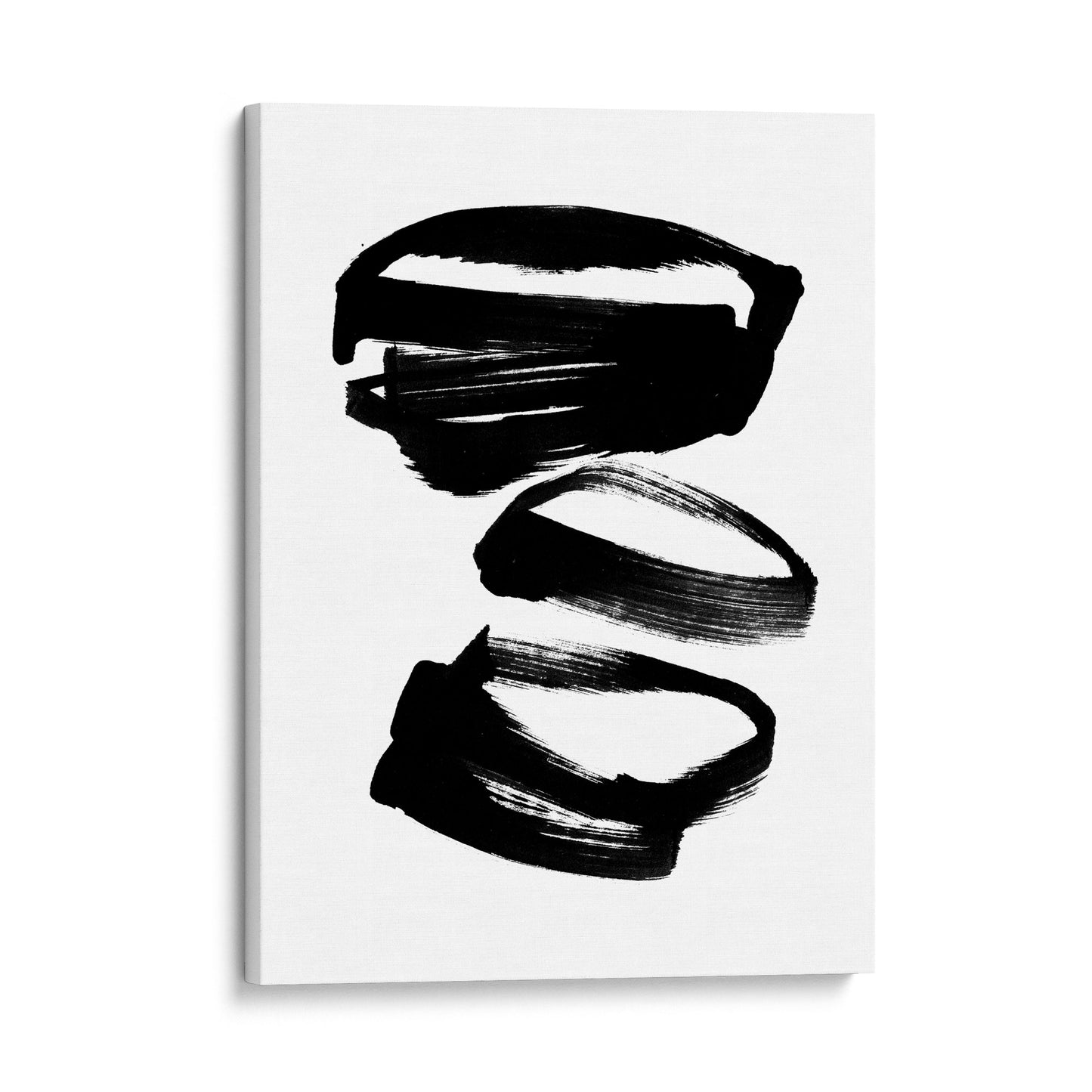 Black and White Abstract Shapes Minimalist Ink Painting Print