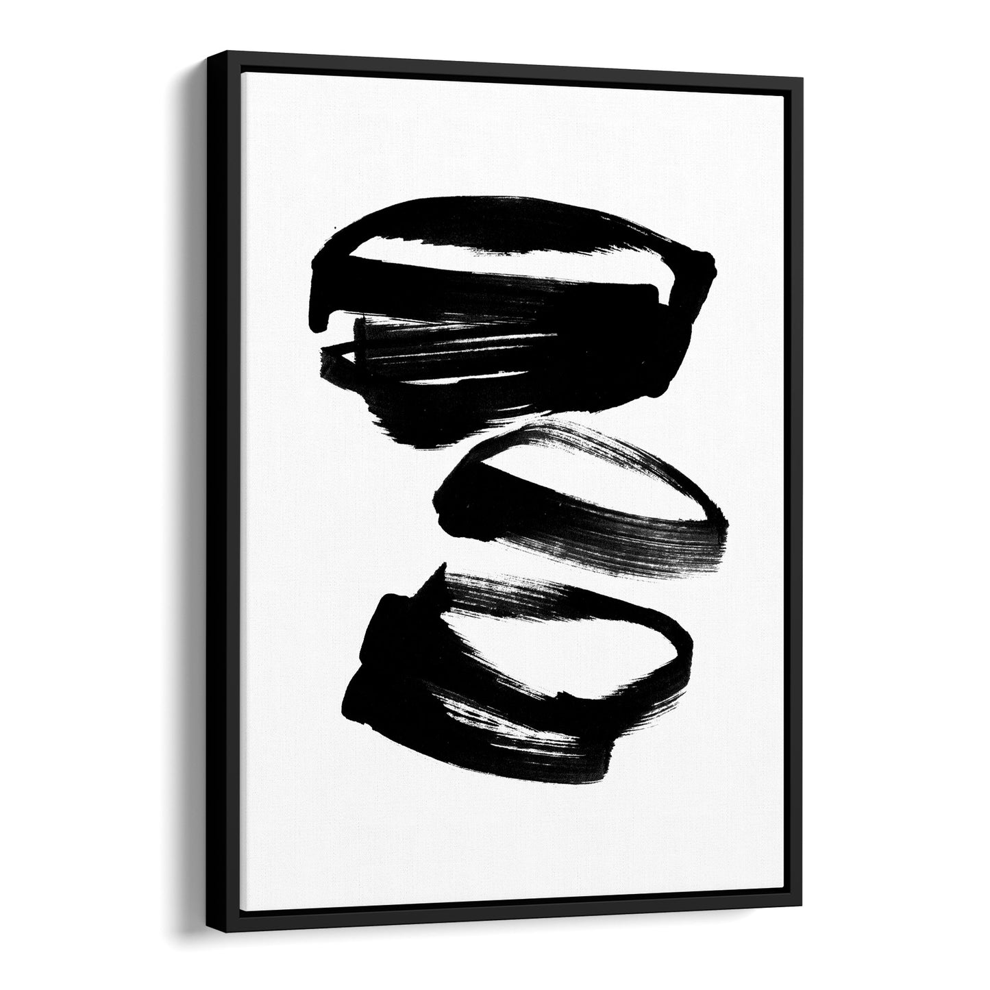 Black and White Abstract Shapes Minimalist Ink Painting Print