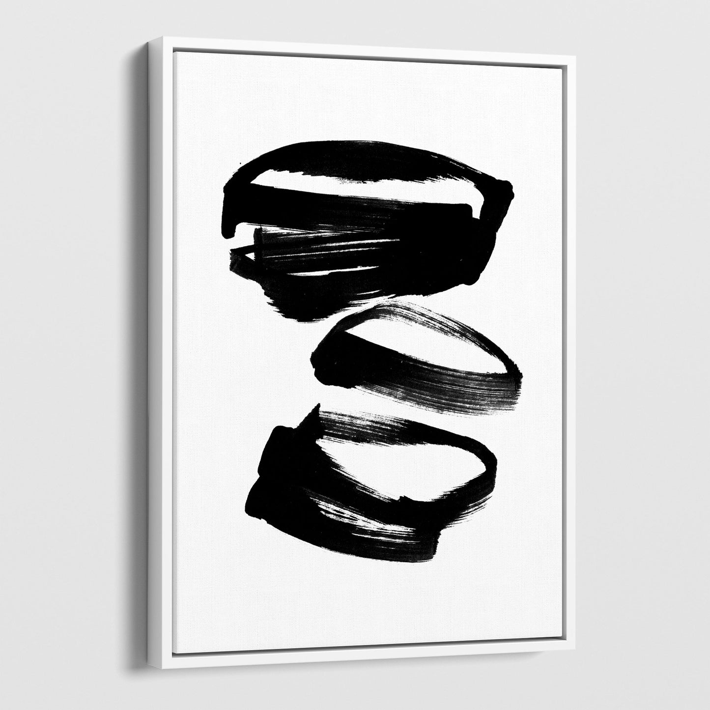 Black and White Abstract Shapes Minimalist Ink Painting Print