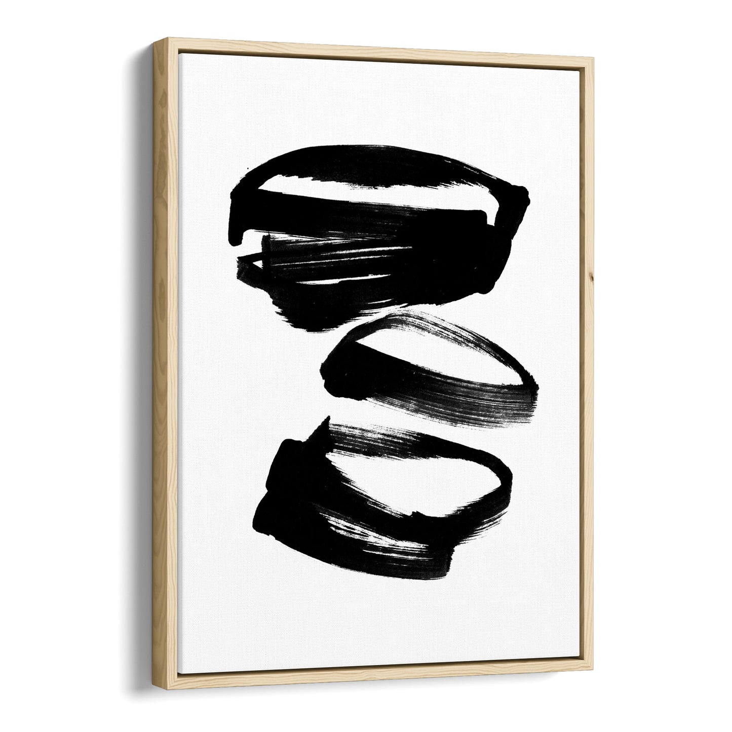 Black and White Abstract Shapes Minimalist Ink Painting Print