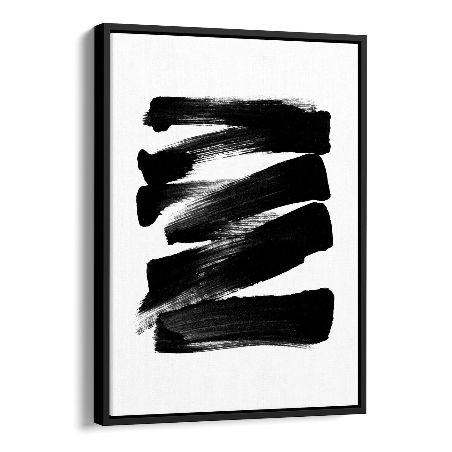 Black and White Ink Strokes Minimalist Abstract Print