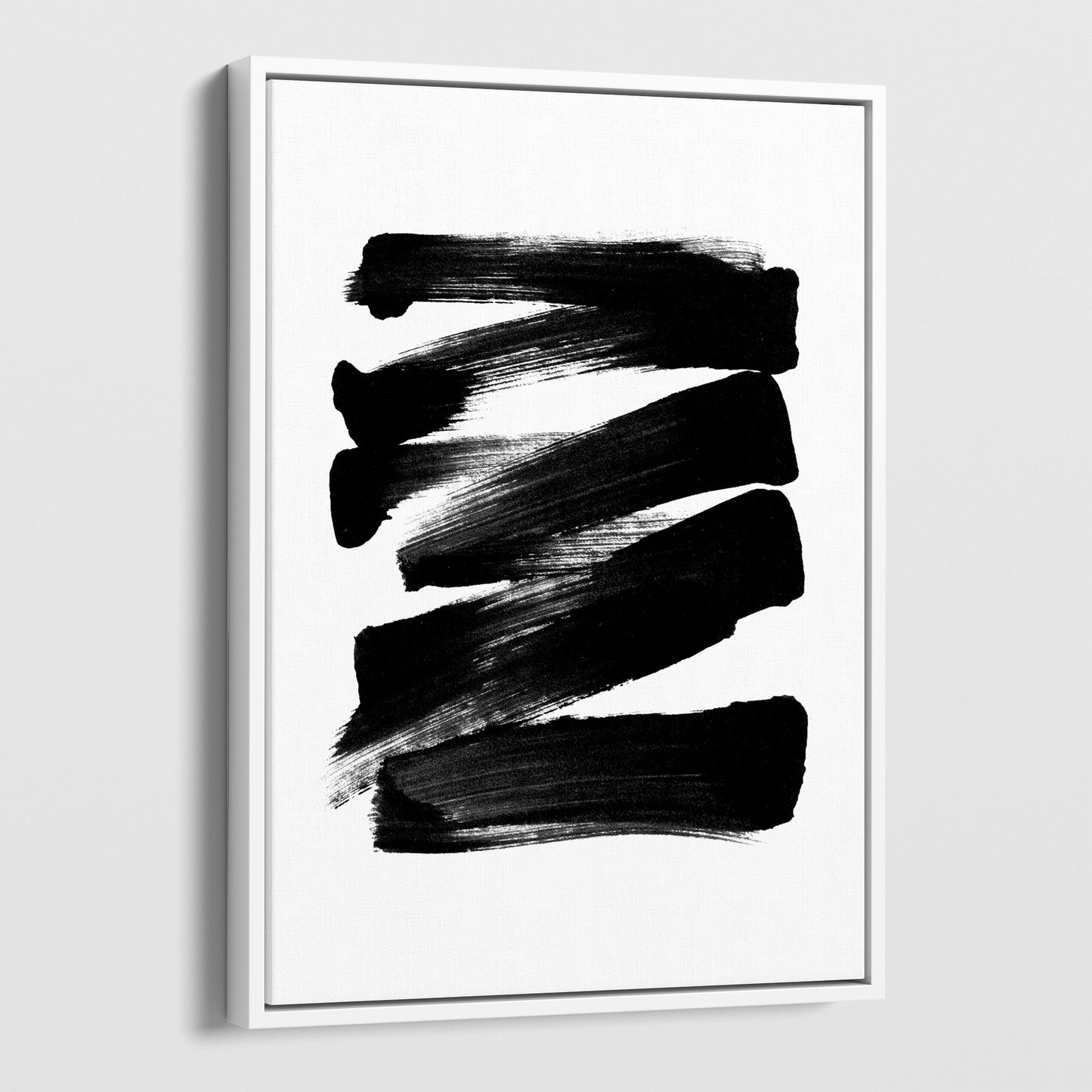 Black and White Ink Strokes Minimalist Abstract Print