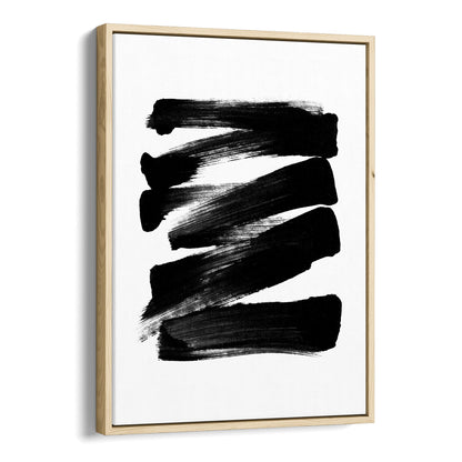 Black and White Ink Strokes Minimalist Abstract Print