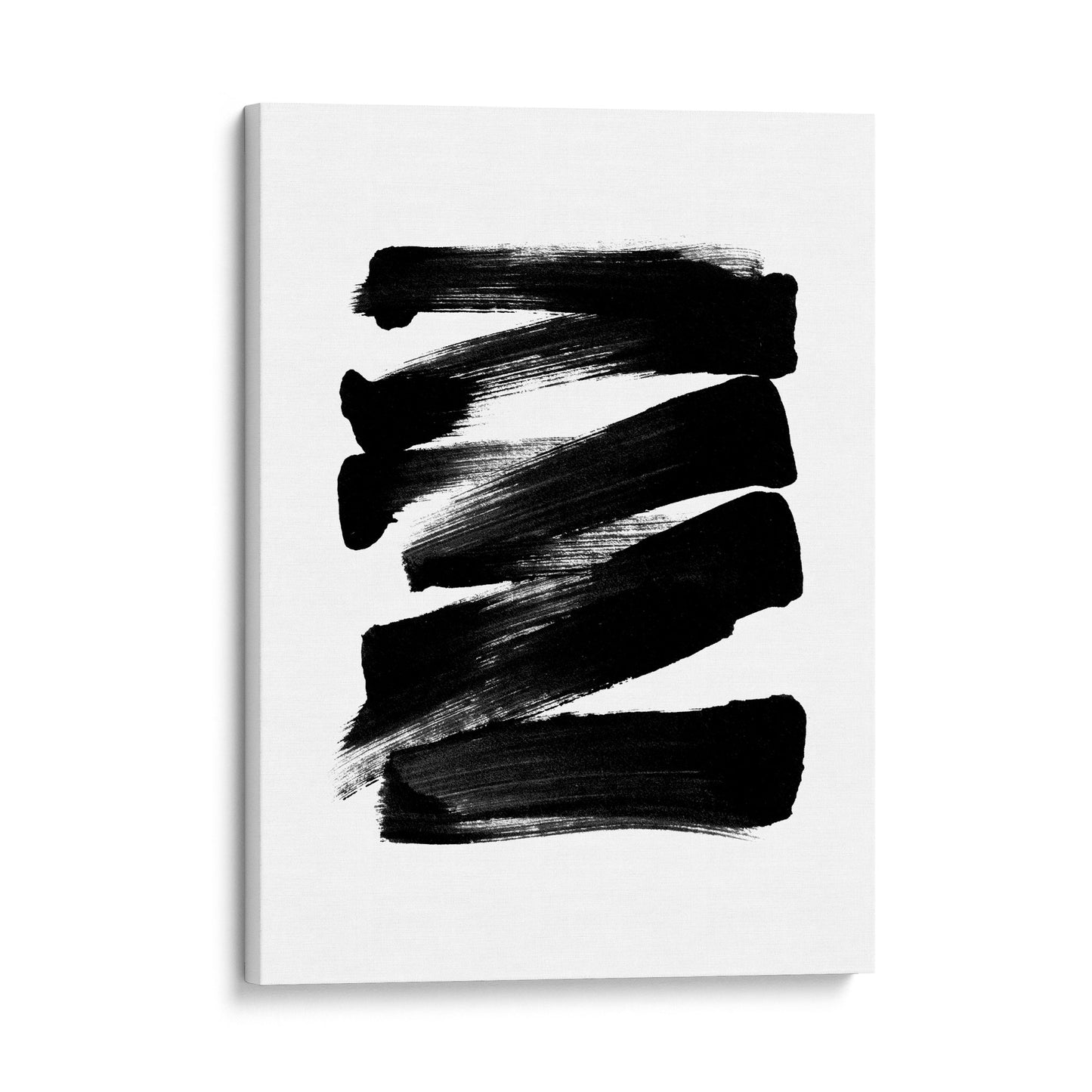 Black and White Ink Strokes Minimalist Abstract Print