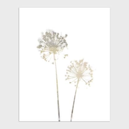 Beige Dandelion Minimalist Floral Print