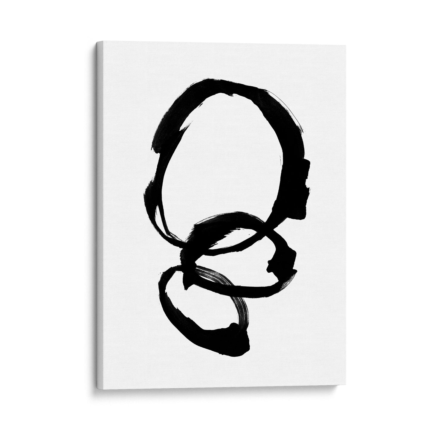 Black and White Rings Minimalist Abstract Ink Painting Print