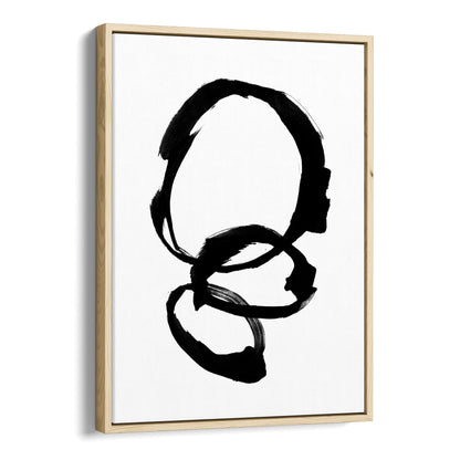 Black and White Rings Minimalist Abstract Ink Painting Print