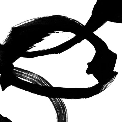 Black and White Rings Minimalist Abstract Ink Painting Print