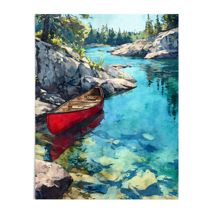 Boundary Waters Red Canoe Art Print