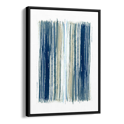 Blue and Beige Stripes Minimalist Abstract Watercolor Painting Print