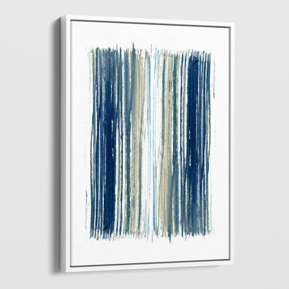 Blue and Beige Stripes Minimalist Abstract Watercolor Painting Print