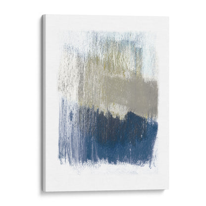 Modern Minimalist Blue and Beige Abstract Print