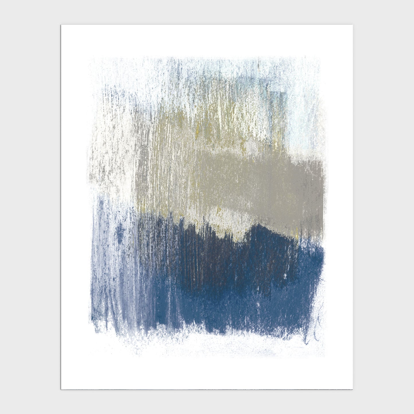 Modern Minimalist Blue and Beige Abstract Print