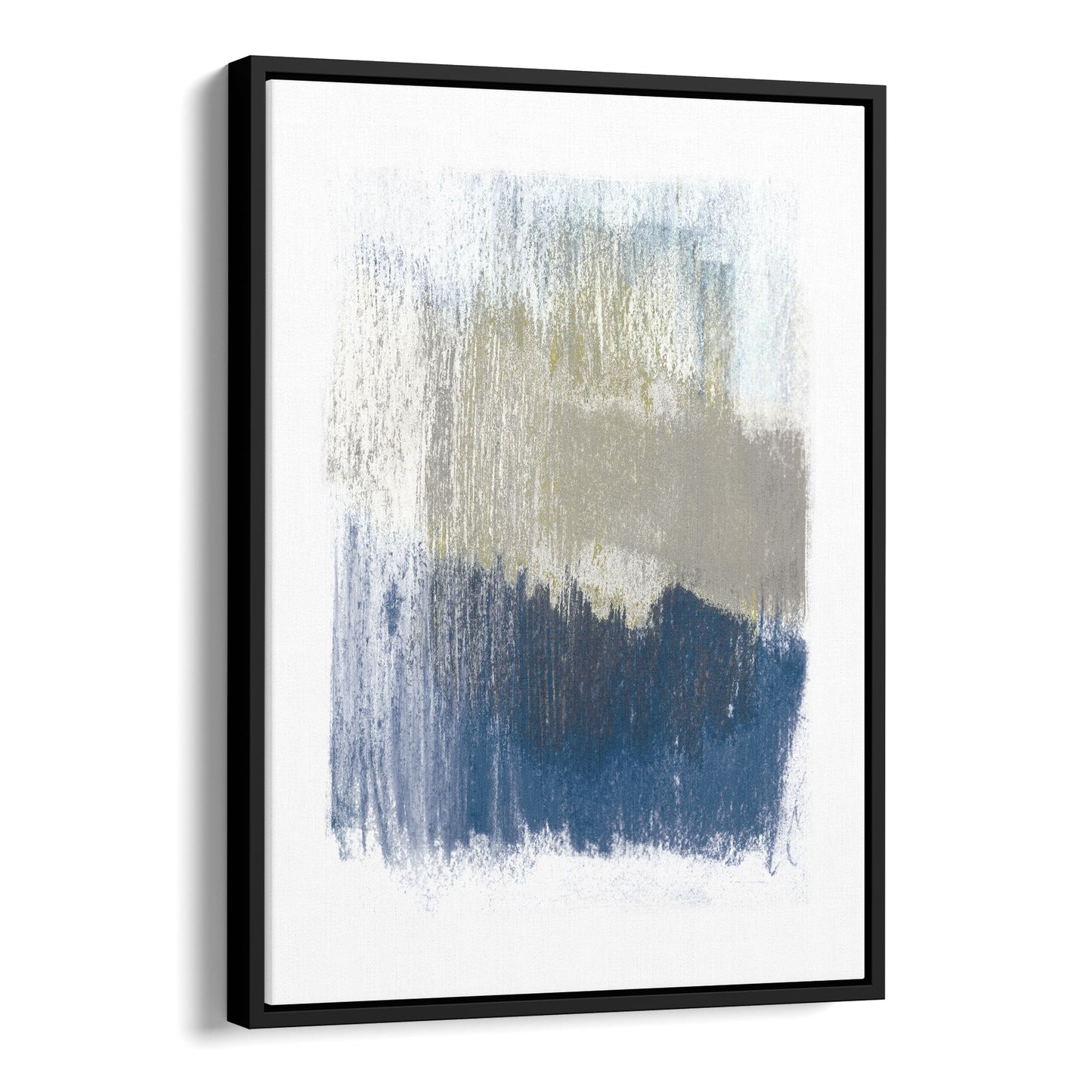 Modern Minimalist Blue and Beige Abstract Print