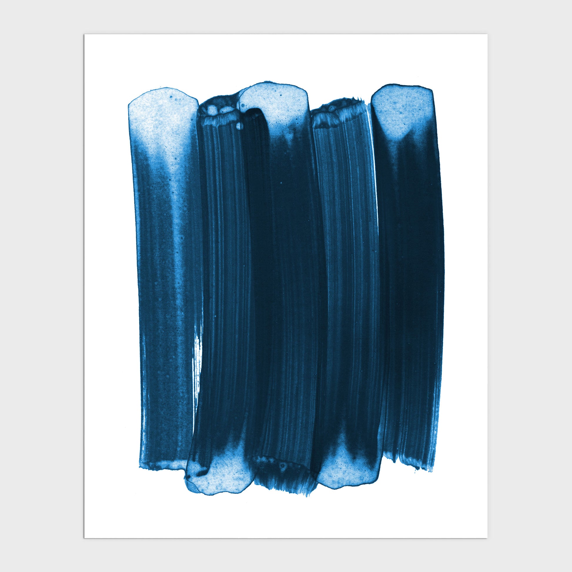 Indigo Blue Minimalist Brush Stroke Painting Abstract Print