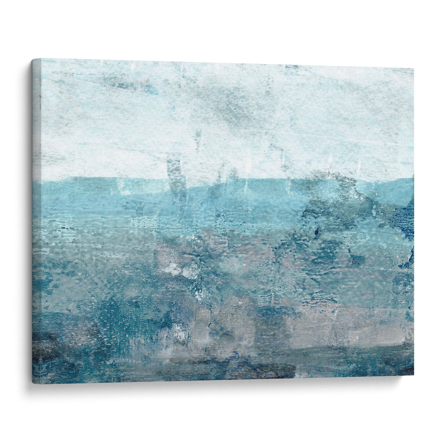 Blue and Grey Moody Minimalist Abstract Seascape Painting Print