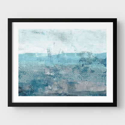 Aqua Blue and Grey Moody Seascape