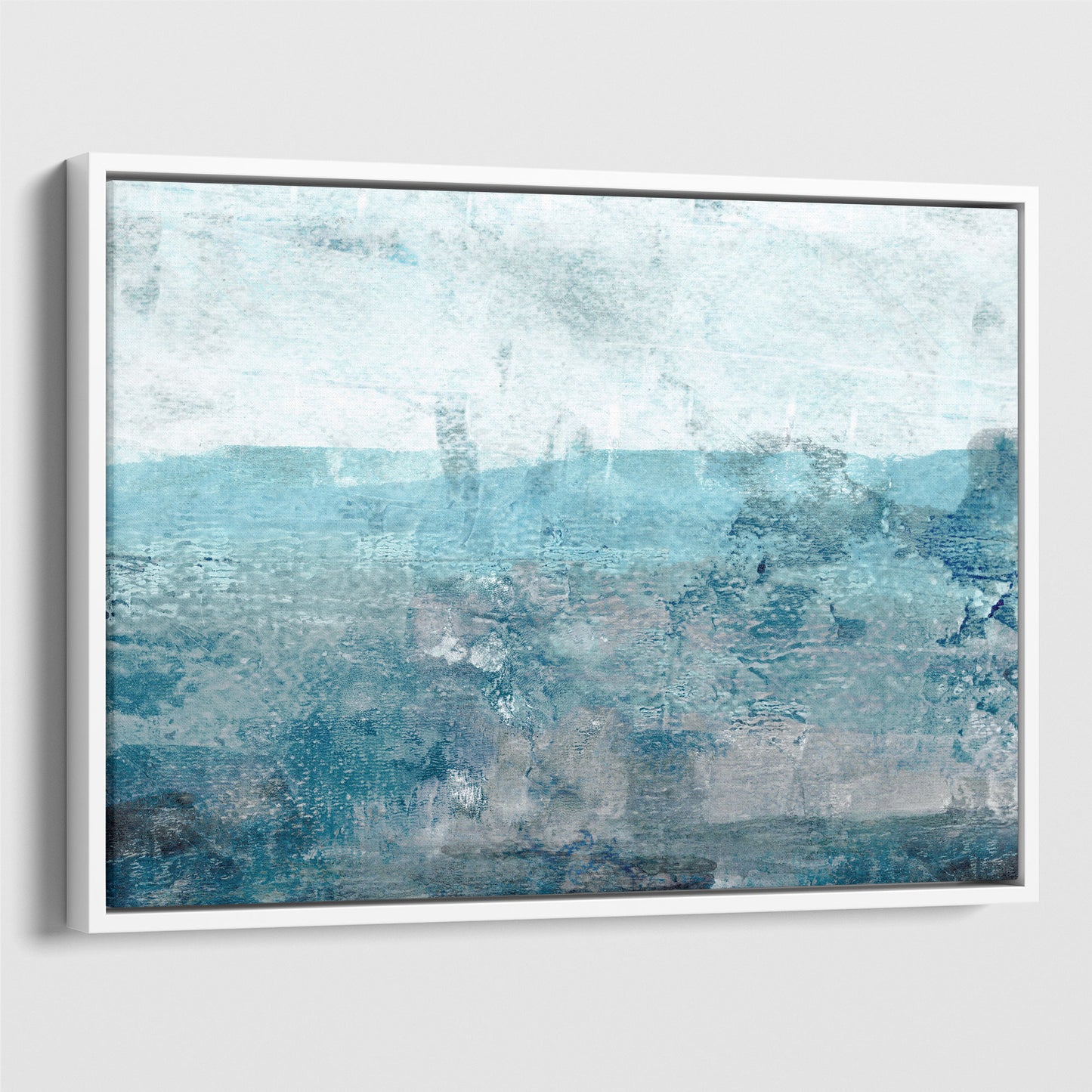 Blue and Grey Moody Minimalist Abstract Seascape Painting Print