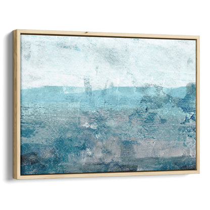 Blue and Grey Moody Minimalist Abstract Seascape Painting Print