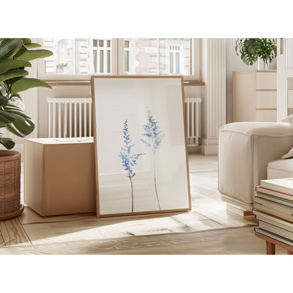 Blue Astilbe Minimalist Wildflower Print