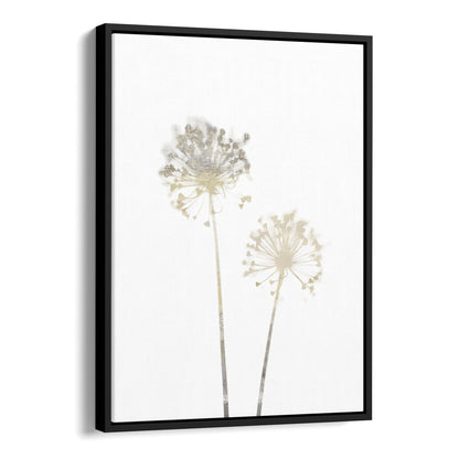 Beige Dandelion Minimalist Floral Print