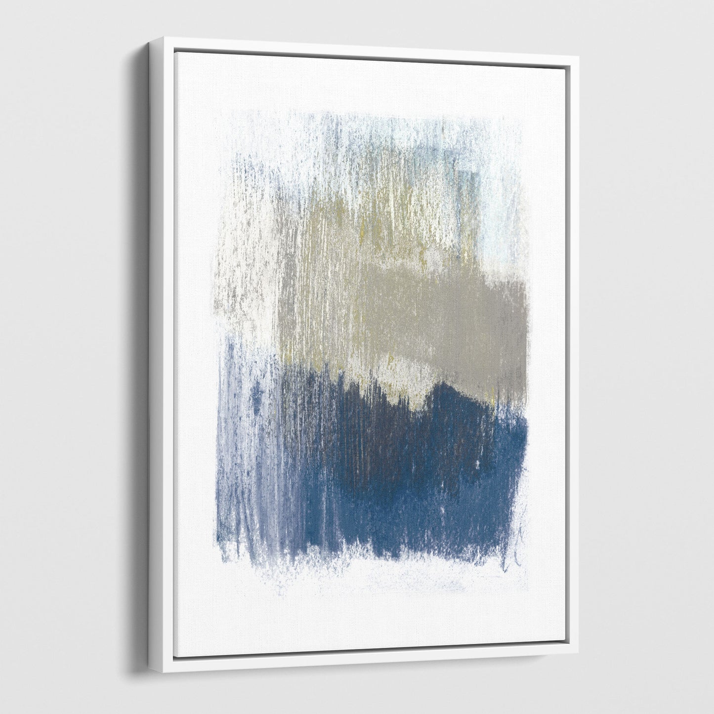 Modern Minimalist Blue and Beige Abstract Print