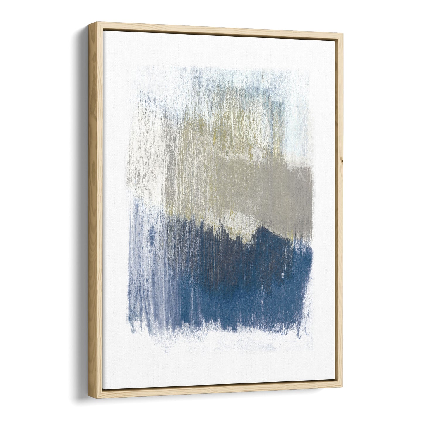 Modern Minimalist Blue and Beige Abstract Print