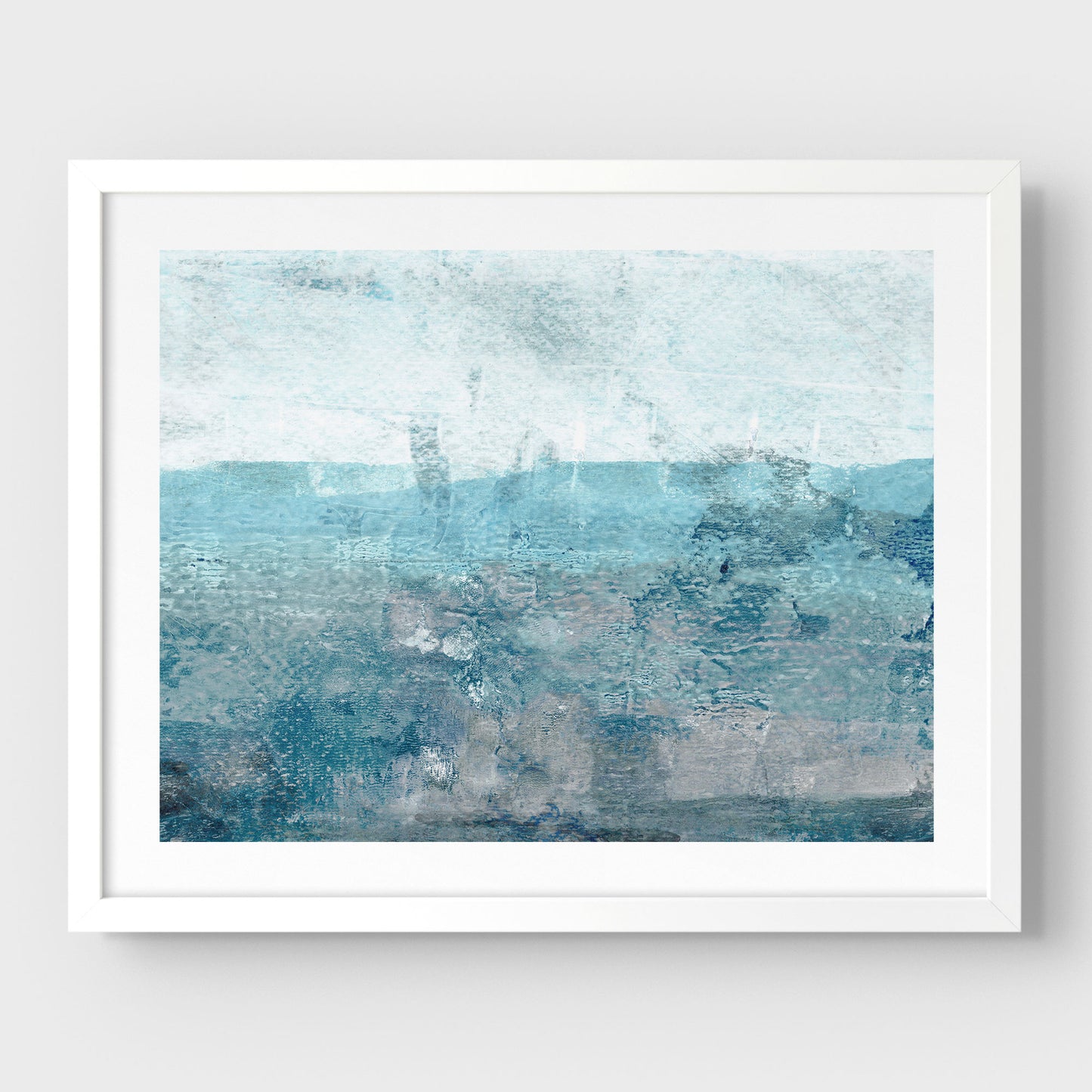 Aqua Blue and Grey Moody Seascape