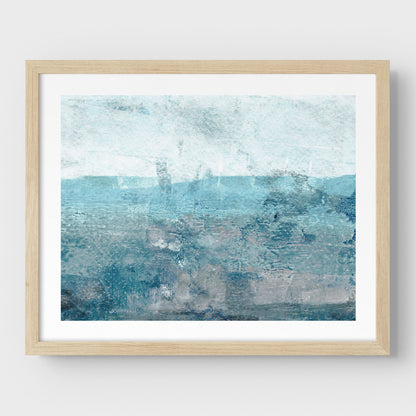 Aqua Blue and Grey Moody Seascape