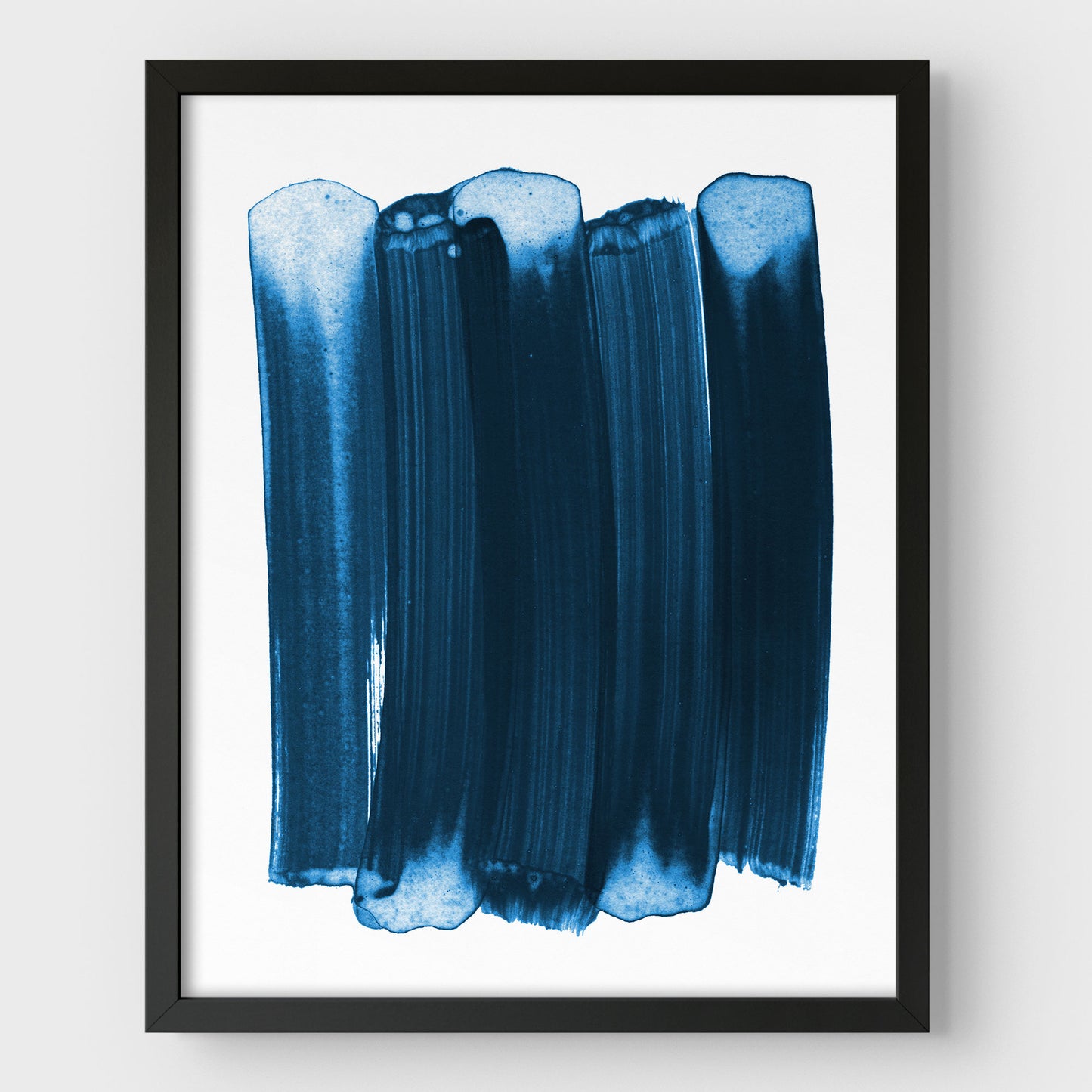 Indigo Blue Minimalist Brush Stroke Painting Abstract Print