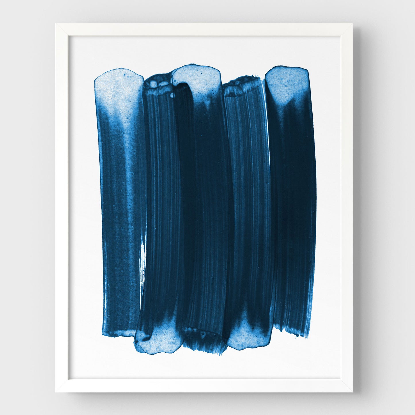 Indigo Blue Minimalist Brush Stroke Painting Abstract Print