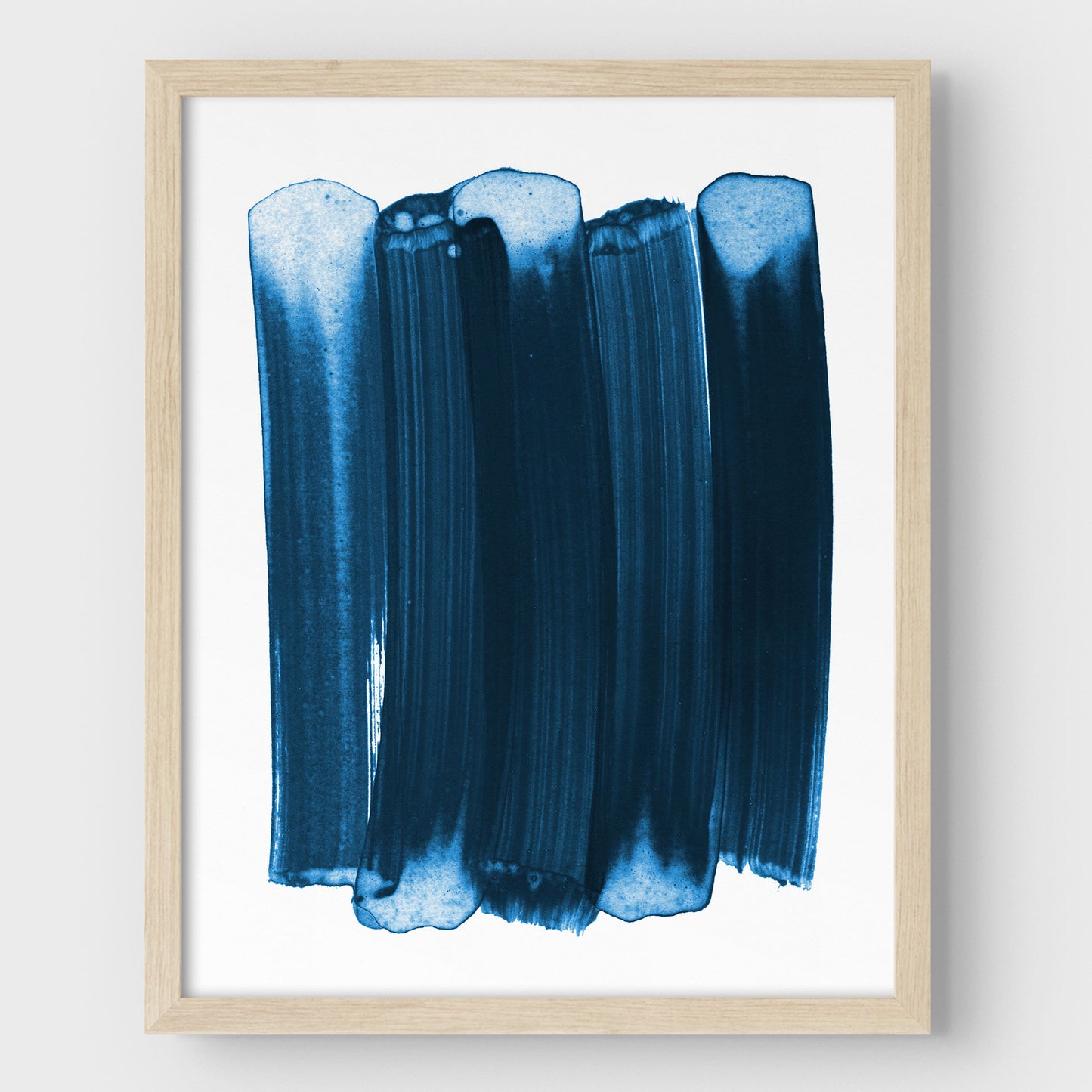 Indigo Blue Minimalist Brush Stroke Painting Abstract Print