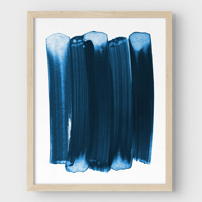 Indigo Blue Minimalist Brush Stroke Painting Abstract Print