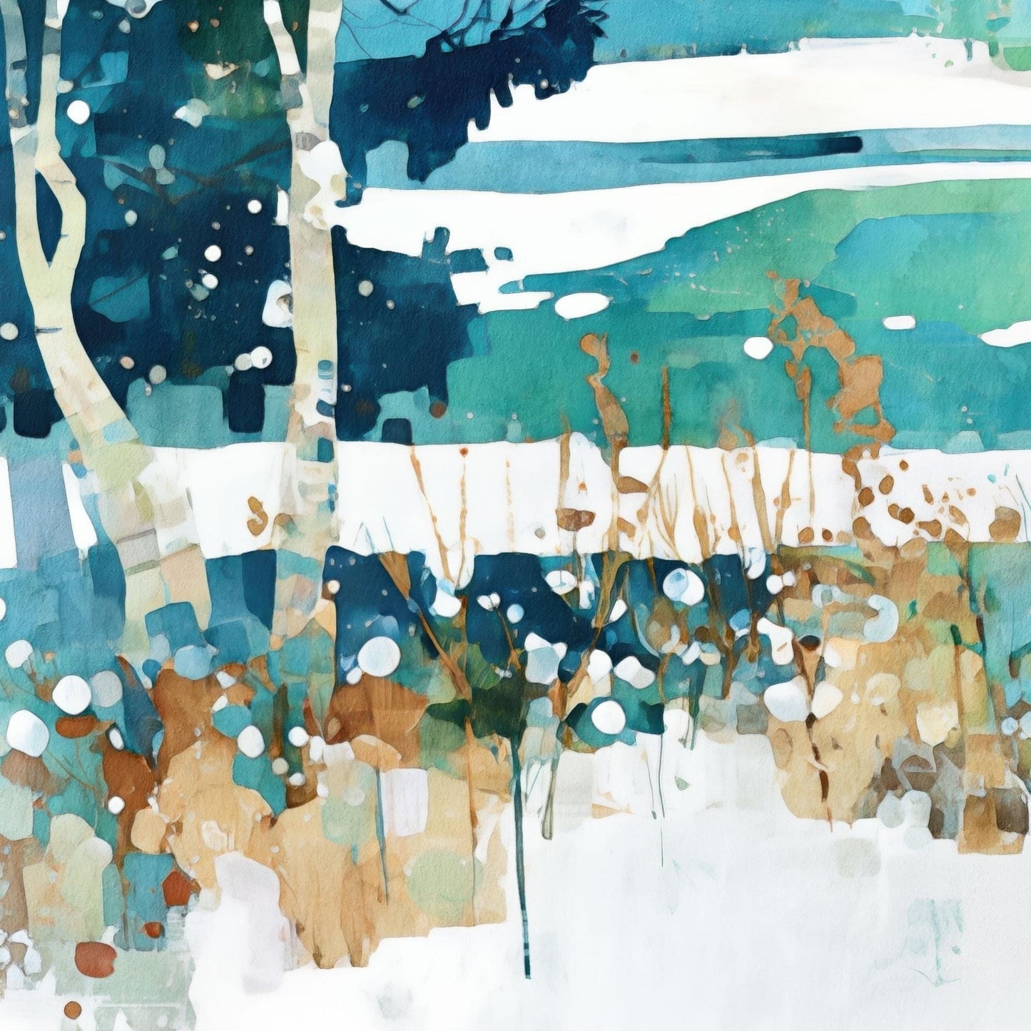 Winter Forest Edge Watercolor Note Cards