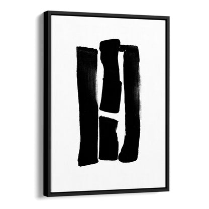 Black and White Lines Minimalist Abstract Ink Painting Print