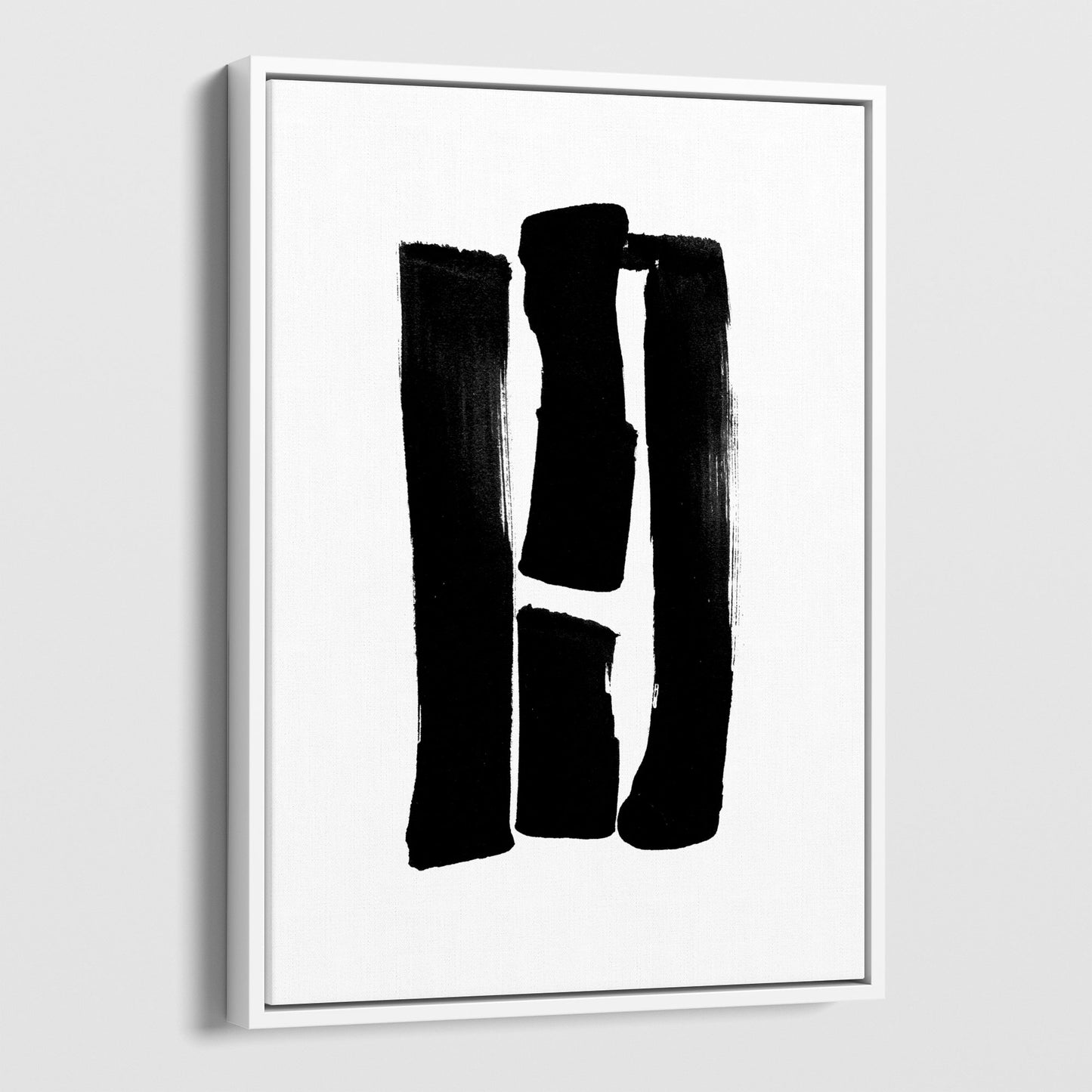 Black and White Lines Minimalist Abstract Ink Painting Print