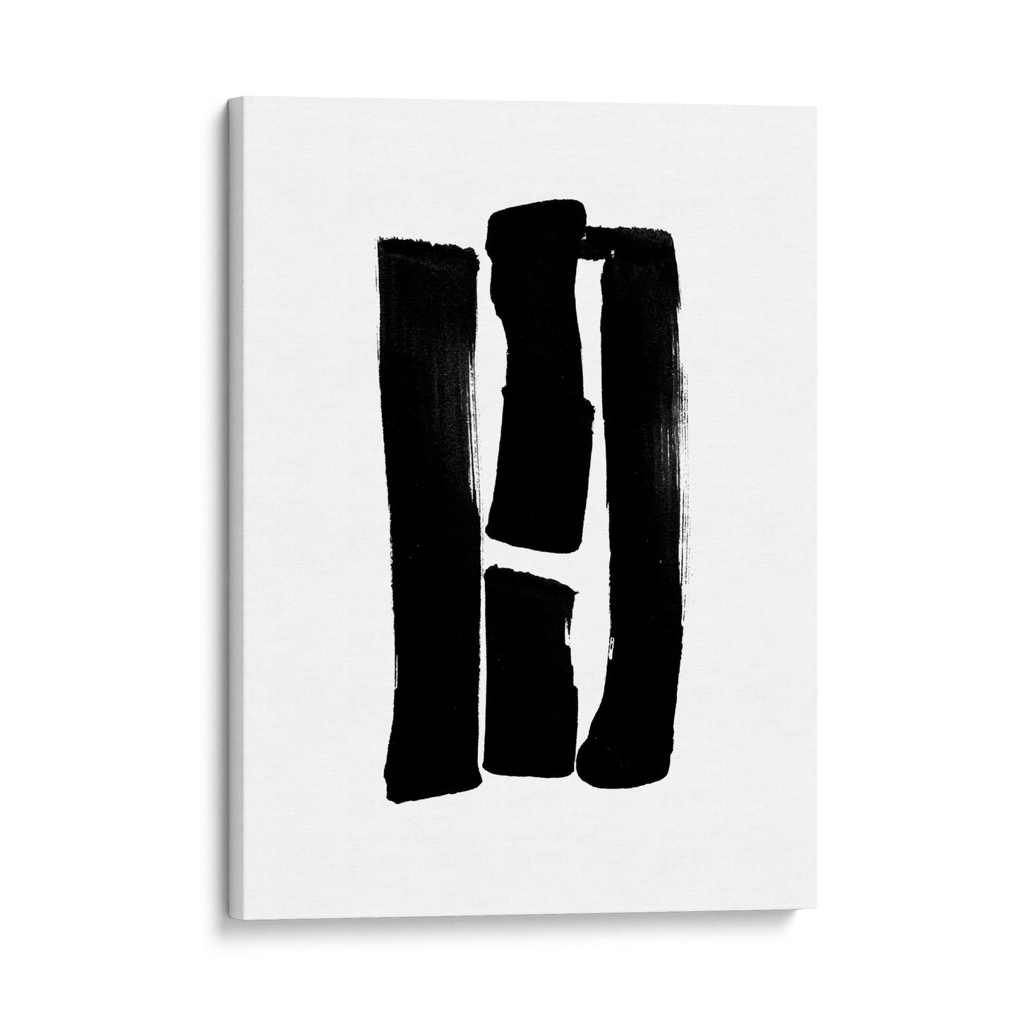 Black and White Lines Minimalist Abstract Ink Painting Print