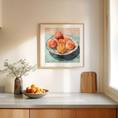 Peach Still Life Watercolor Print
