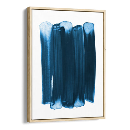 Indigo Blue Minimalist Brush Stroke Painting Abstract Print