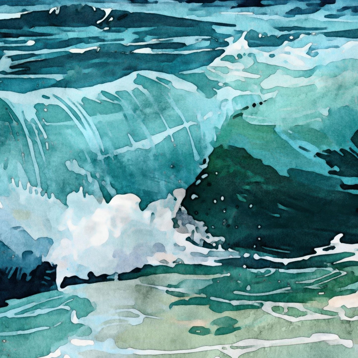 Breaking Ocean Waves Note Cards