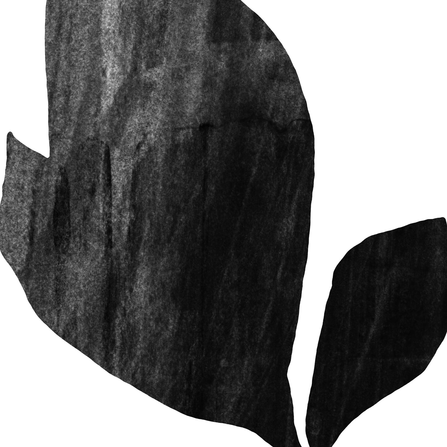 Seven Leaf Plant Black and White Botanical Silhouette Painting Print