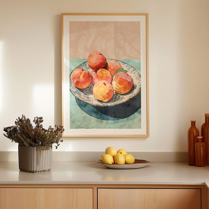 Peach Still Life Watercolor Print